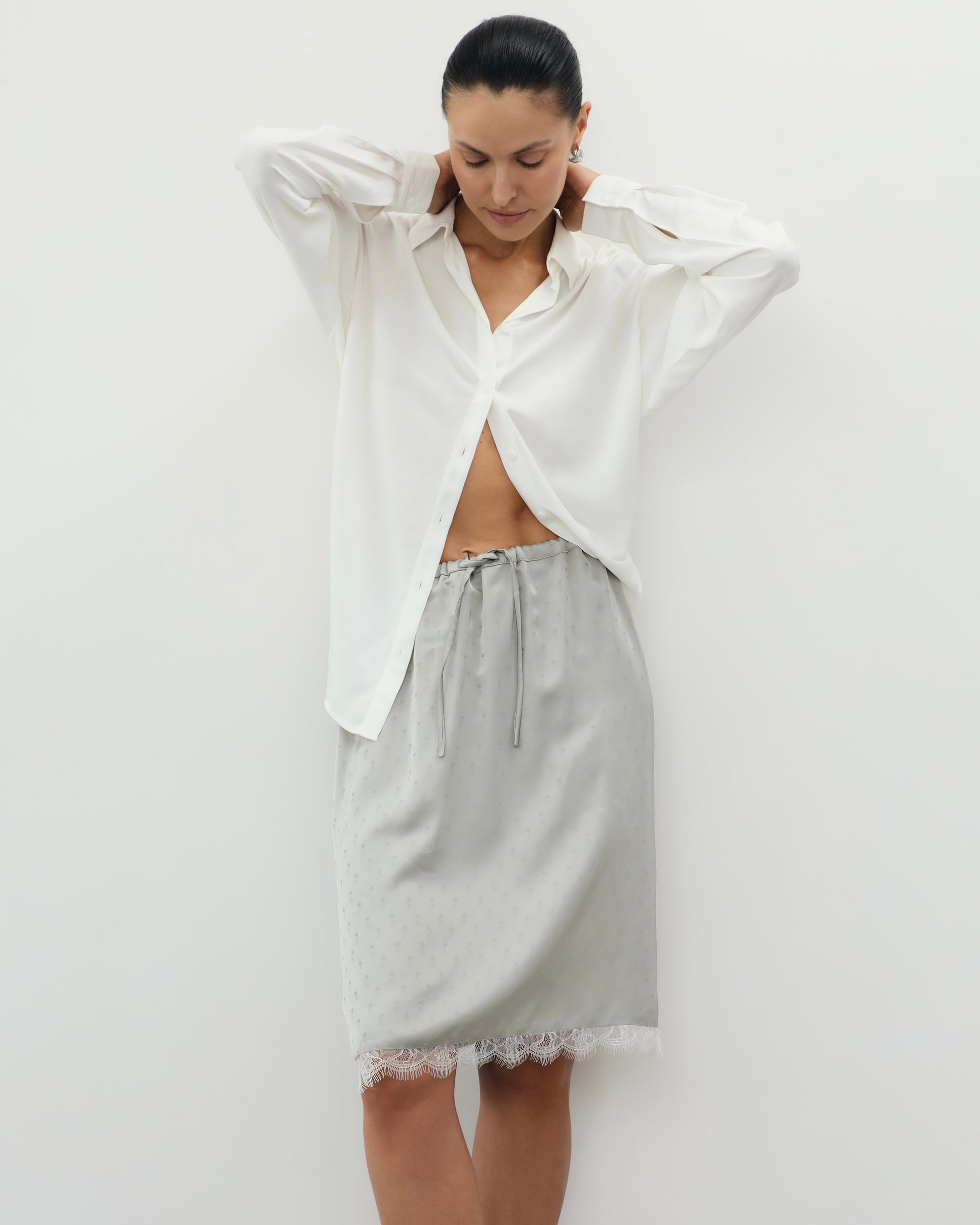 Silky Drawstring Skirt