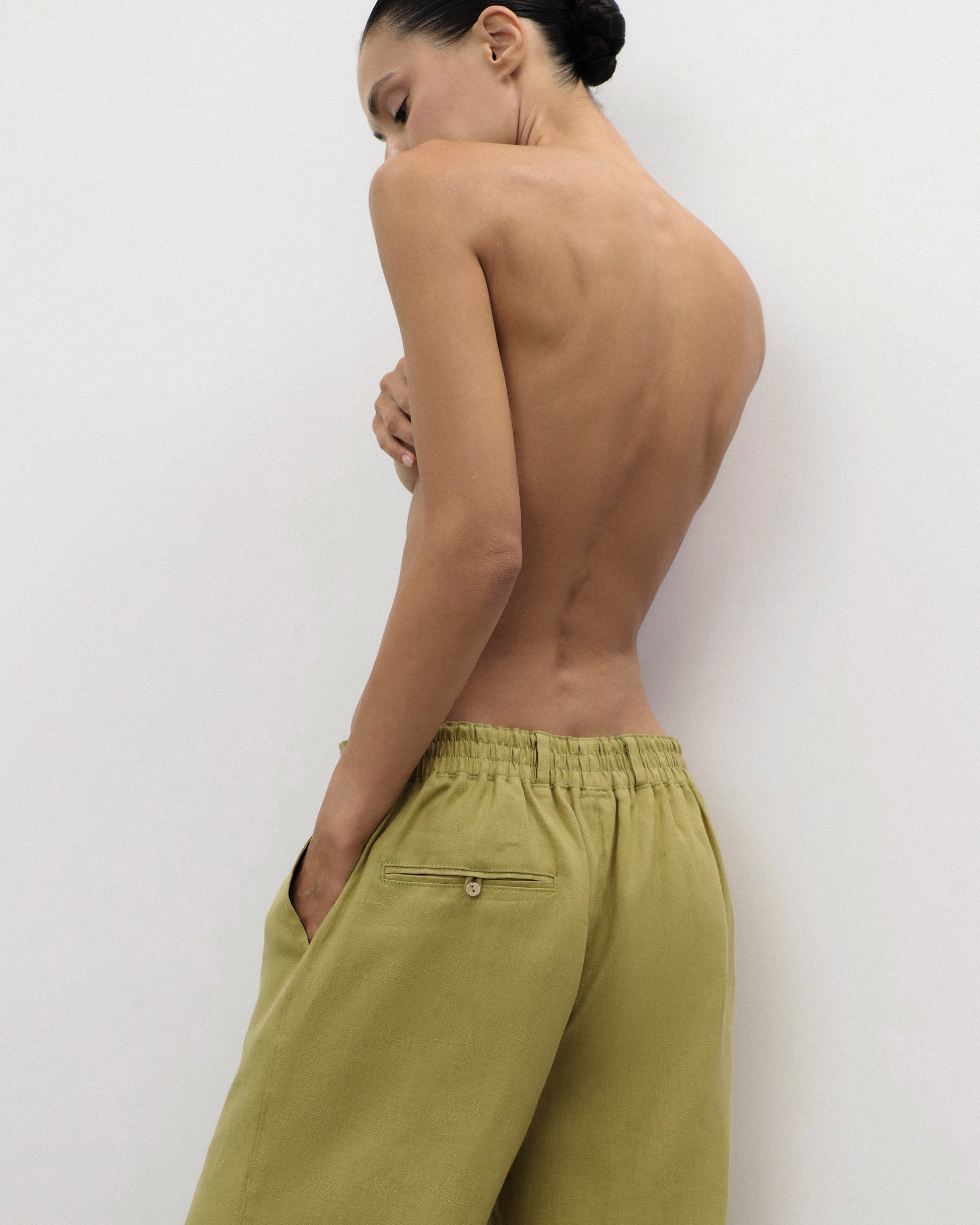 Drawstring Trousers in Olive