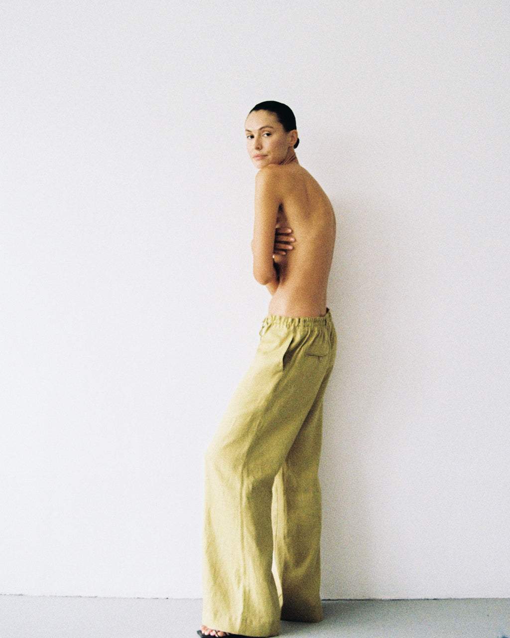 Drawstring Trousers in Olive