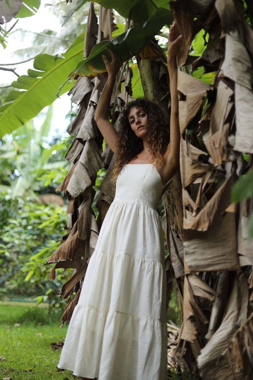 Murava Open Back Dress in cream