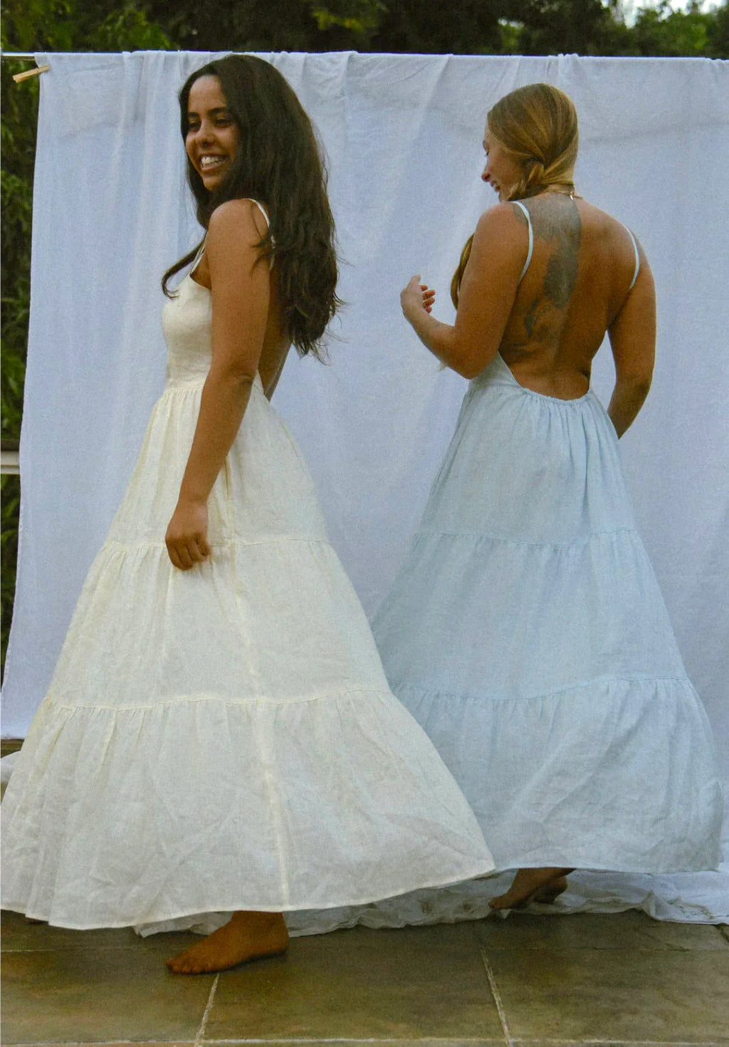 Murava Open Back Dress in cream