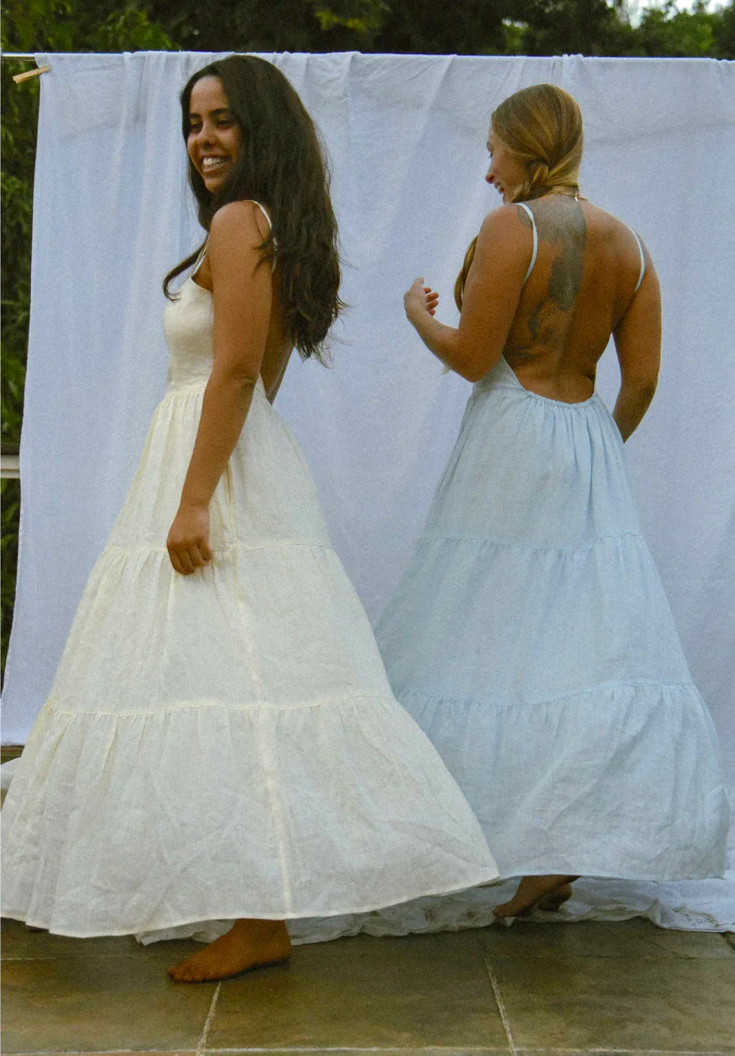 Murava Open Back Dress in cream