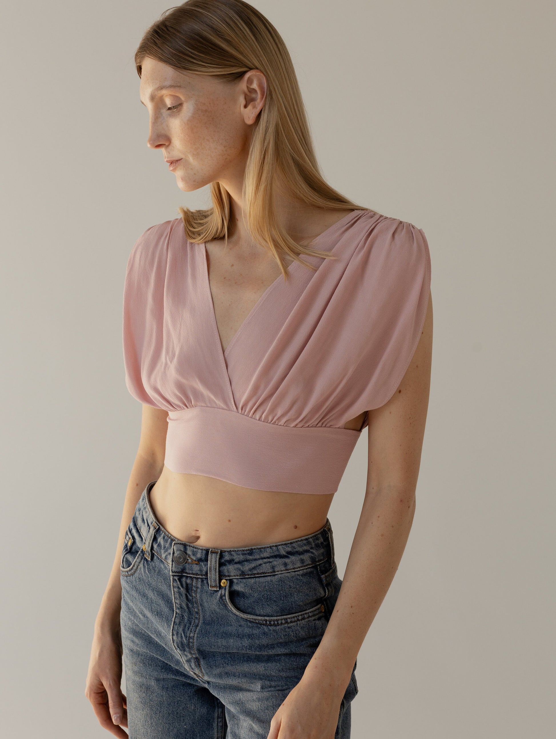 Agniya Top in Dust Pink