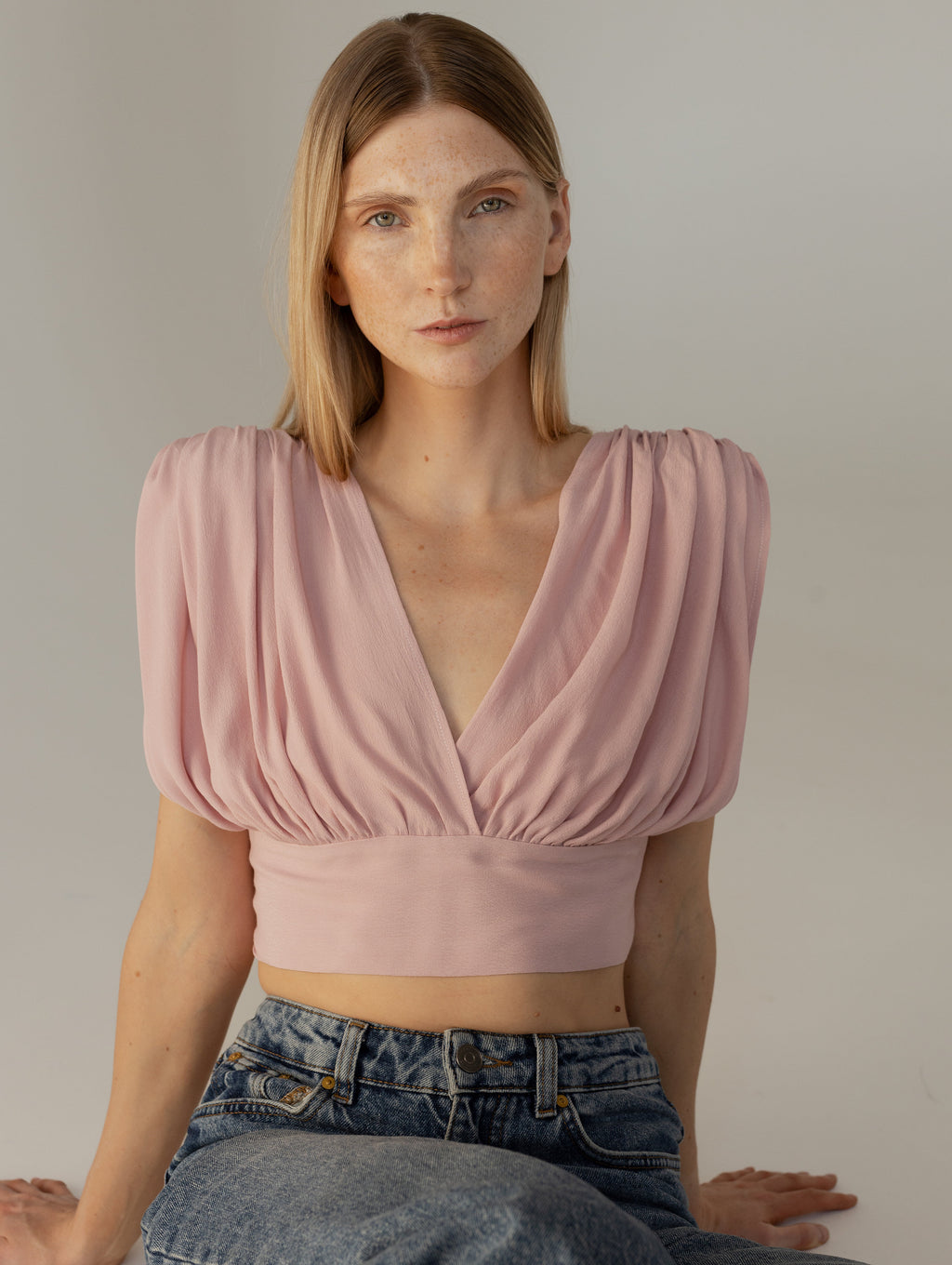 Agniya Top in Dust Pink