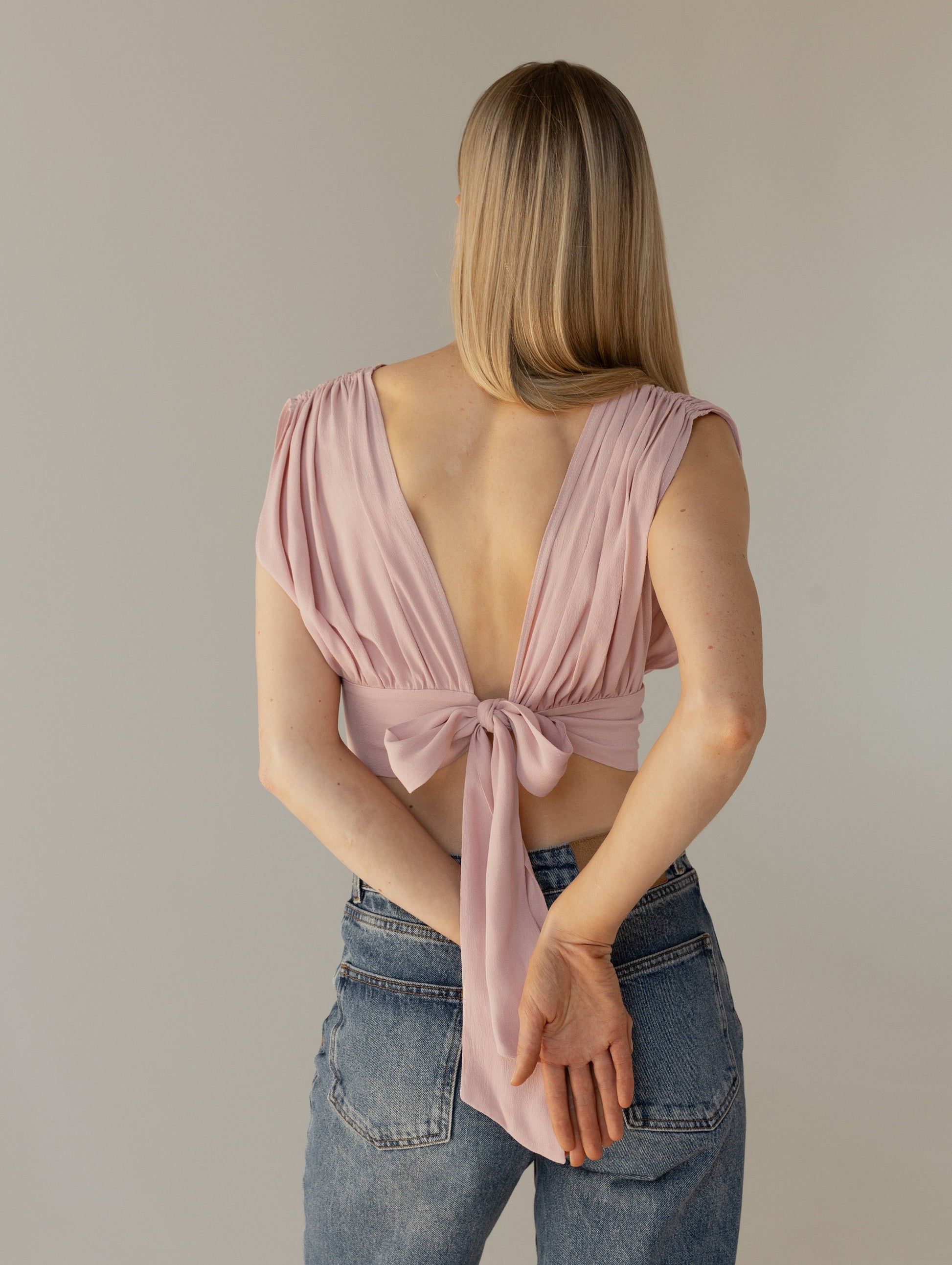 Agniya Top in Dust Pink