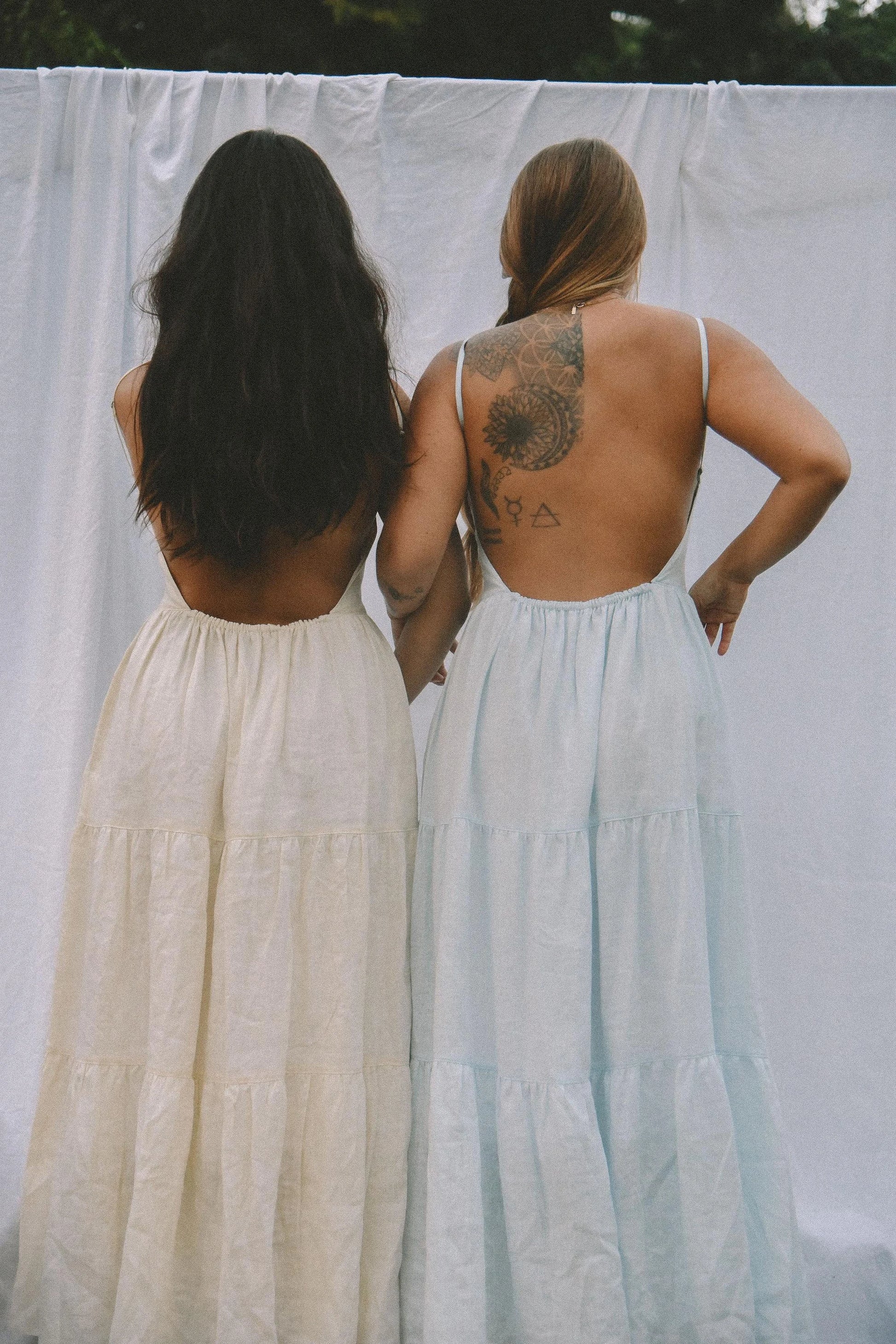 Murava Open Back Dress in cream