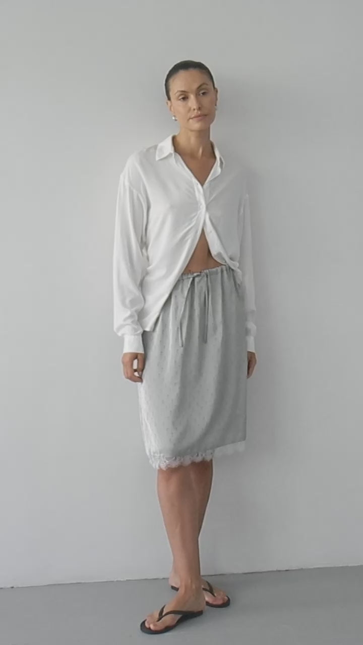 Silky Drawstring Skirt