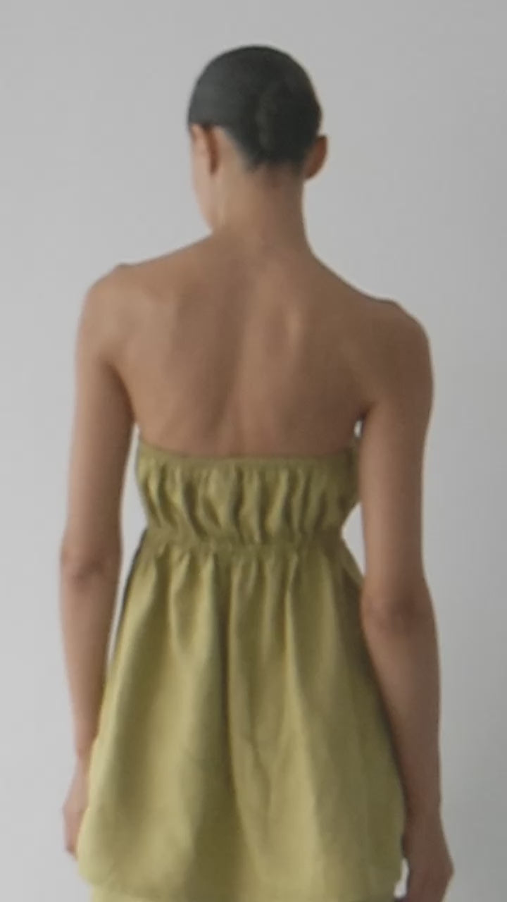 Strapless Rose Top in Olive